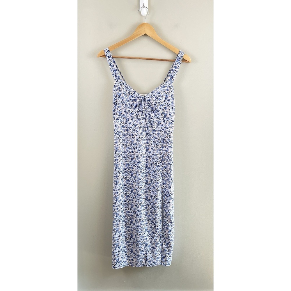 Abercrombie & Fitch Floral Midi Slip Dress Sleeve Smocking Sleeveless Size Sm